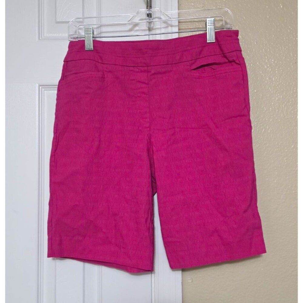Jenna Rose Women’s Pink Corduroy Bermuda Flat Front Shorts w/ Pockets Size L